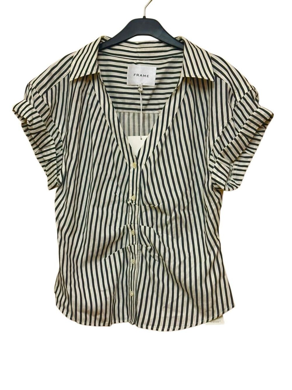 NWT FRAME Button Down Rolled Sleeve Top size L/G - Picture 1 of 3